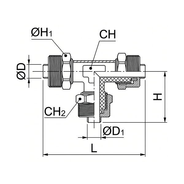 ANI ART. 40/D3 Raccordo a T per Tubi Nylon - ANI - Immagine 2